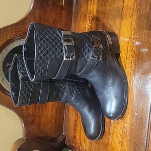 Vince Camuto Welton Black Leather Boots women's 7 1/2